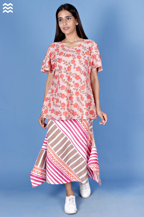 20s Cotton Oliver Skirt In Graphic Block Print